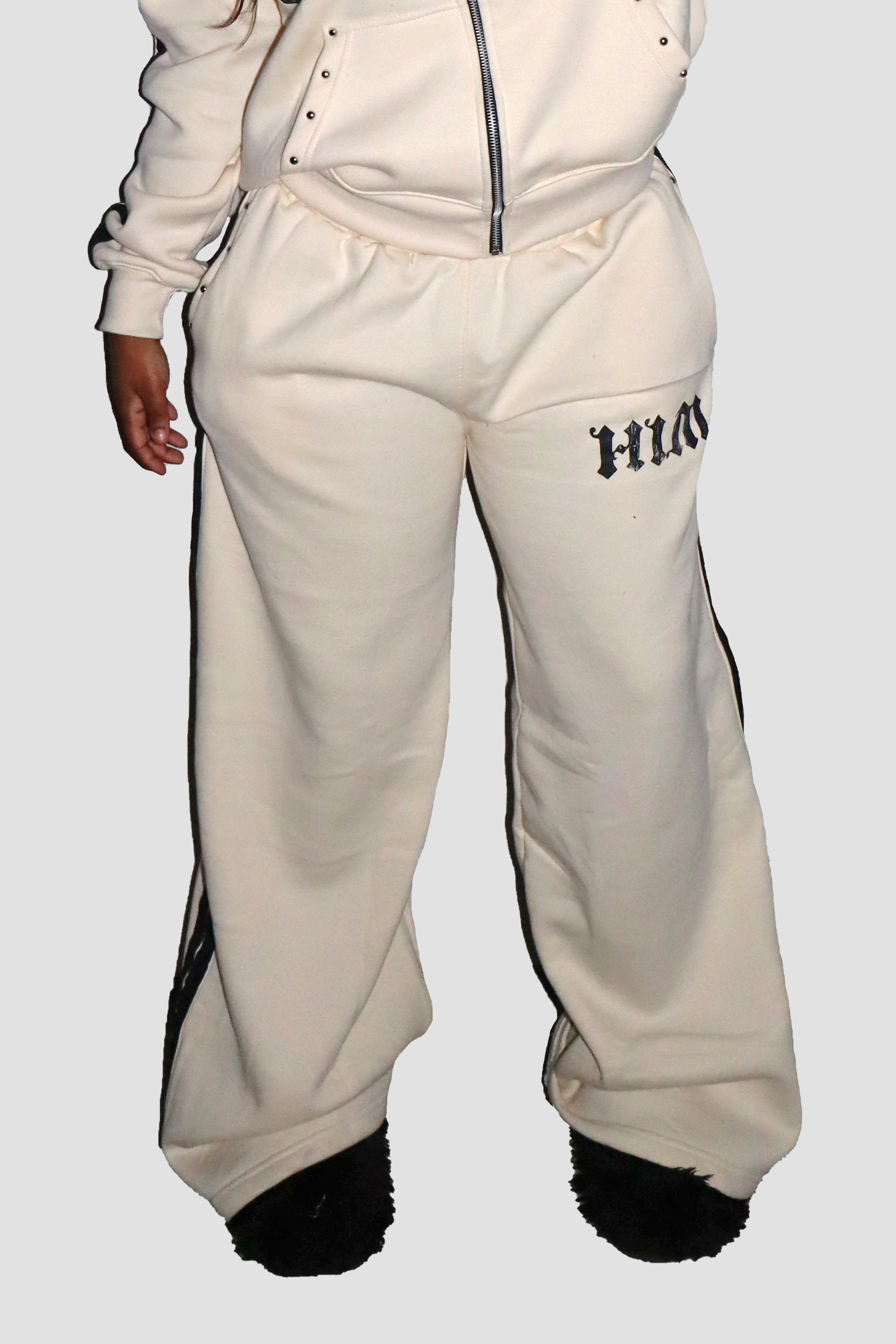 HIM Stripped Pants Cream